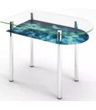 Glass dining table D-10-2 with tempered glass and chrome legs order